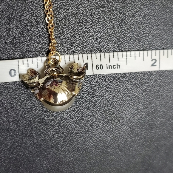 **Final Sale** Gold tone faux pearl crab necklace - Picture 8 of 8